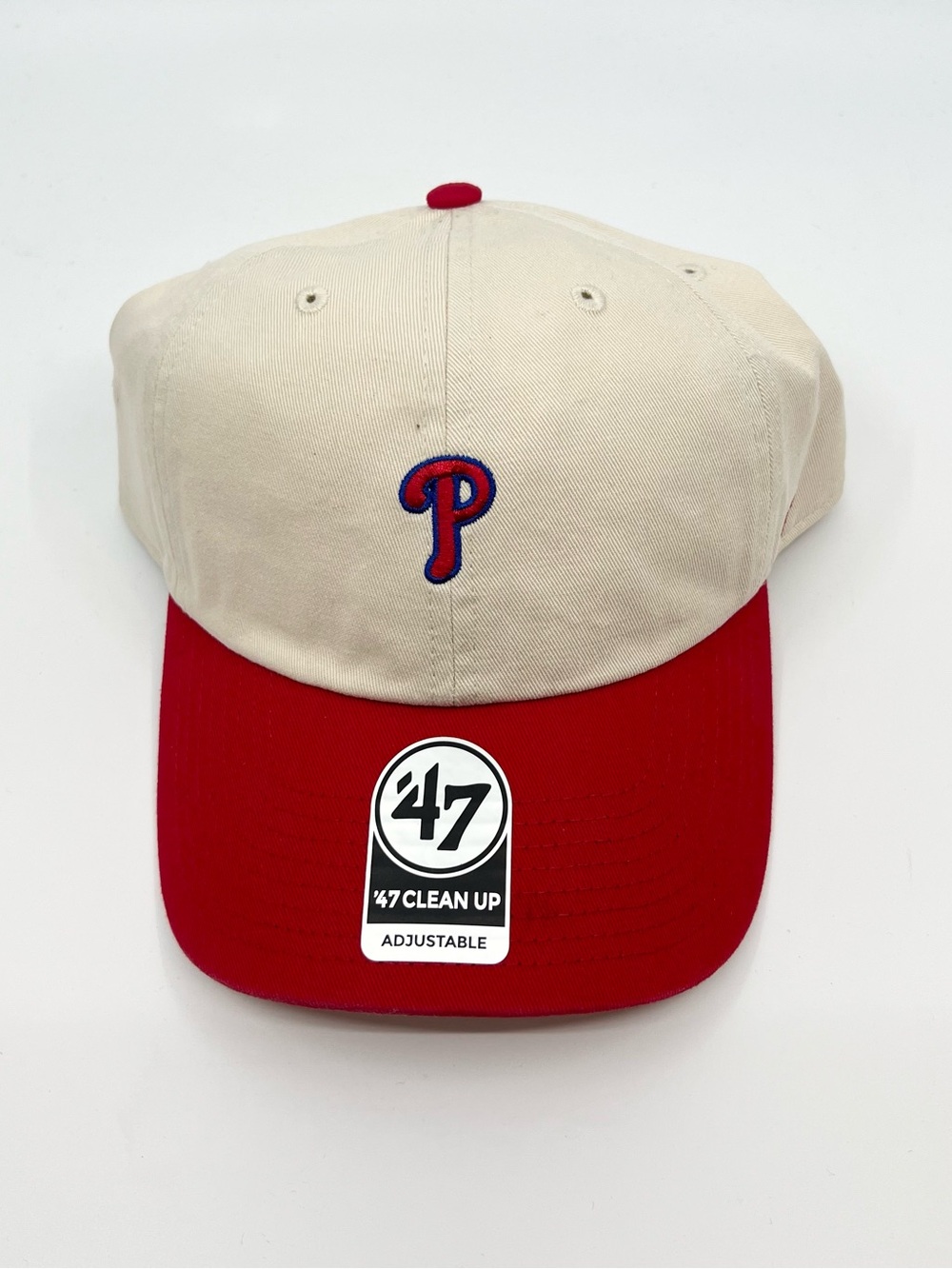 Philadelphia Phillies 47 Brand Clean Up Adustable Hat Cap Beige Small Logo *NEW*